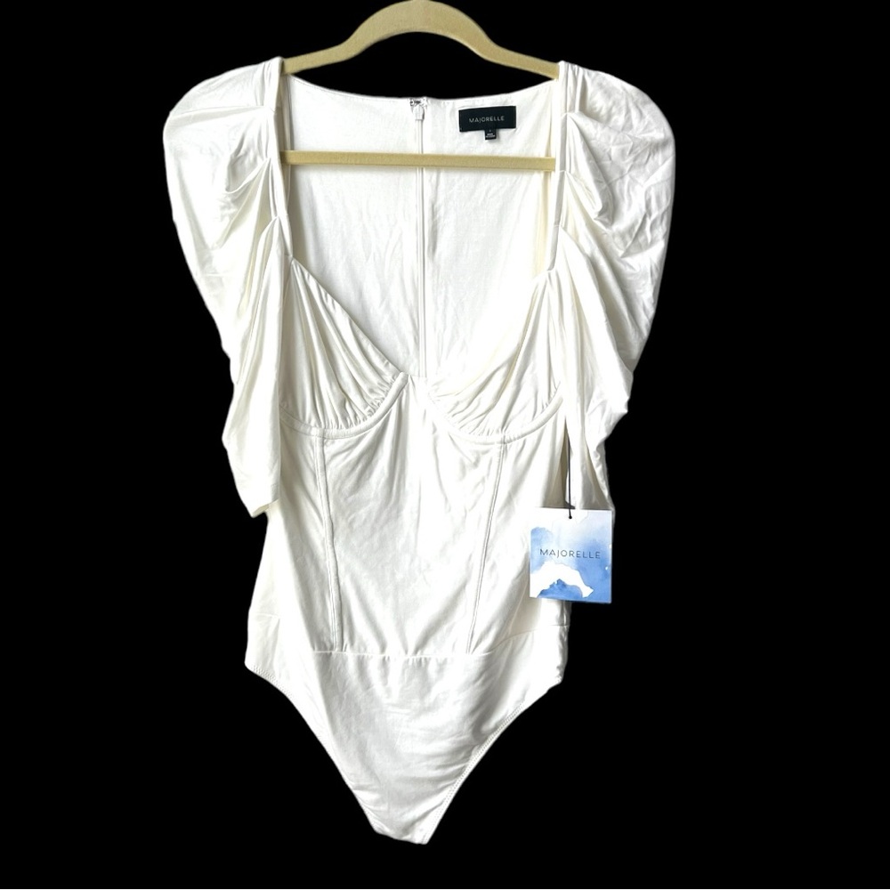 MAJORELLE Savan Bodysuit in Ivory Bustier Style Stretch NWT Size Small - Picture 6 of 11